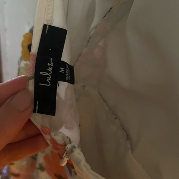 Lulu's Unique Impression Ivory 3D Floral Embroidered Halter Midi Dress - Picture 9 of 11